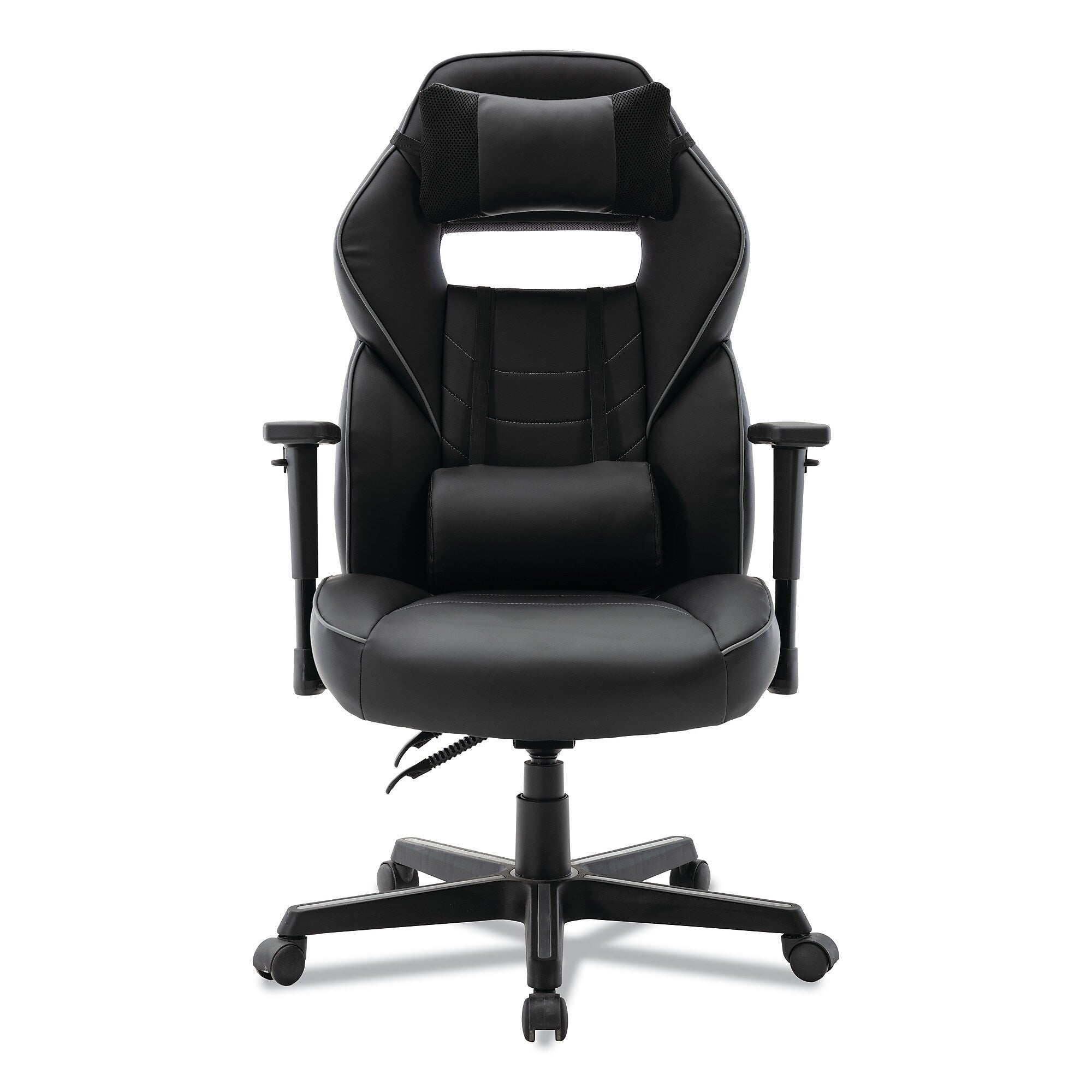 Alera PU Leather Ergonomic Racing Gaming Chair, Black/Gray (ALEGM4146)