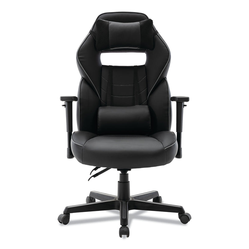 Alera PU Leather Ergonomic Racing Gaming Chair, Black/Gray (ALEGM4146)