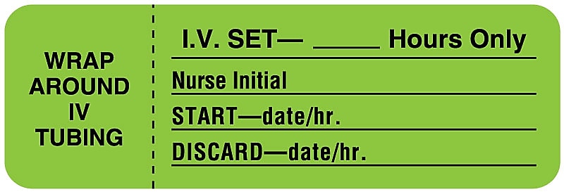 I.V. Tubing Change Label, 3" x 1"