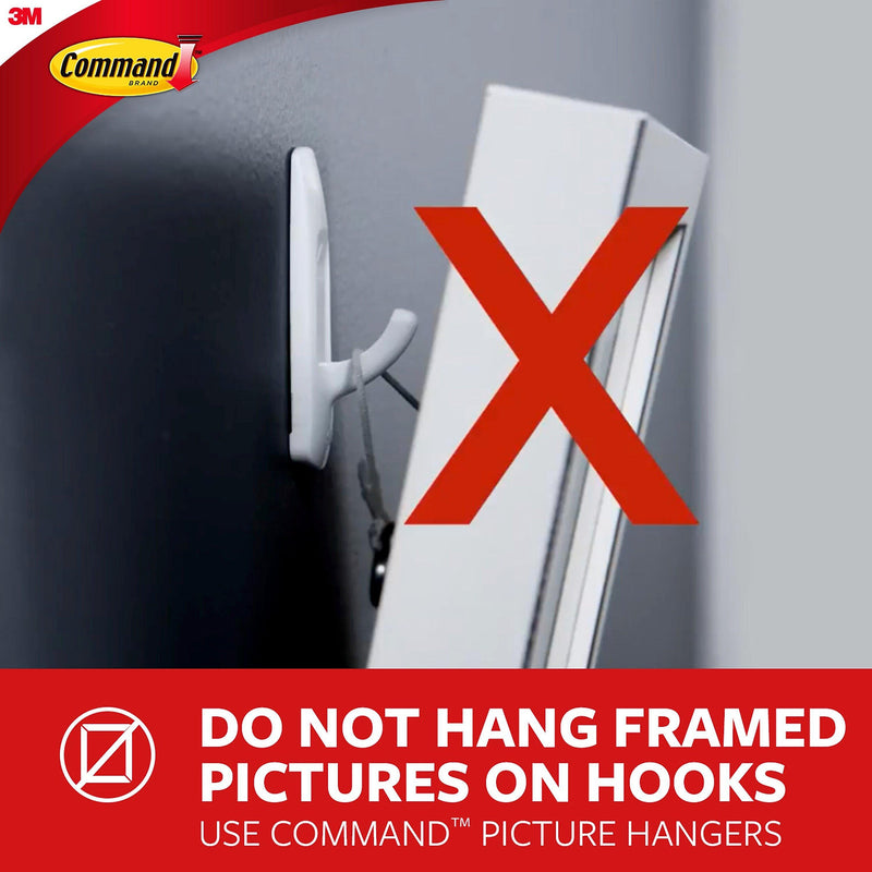 Command Medium Oval Hooks, 2 lb., 2/Pack (17091CLR-ES)