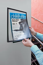 Durable Duraframe Sign Holder, 11" x 17", Wall Mounted, Black Plastic, 2/Pack (4769-01)