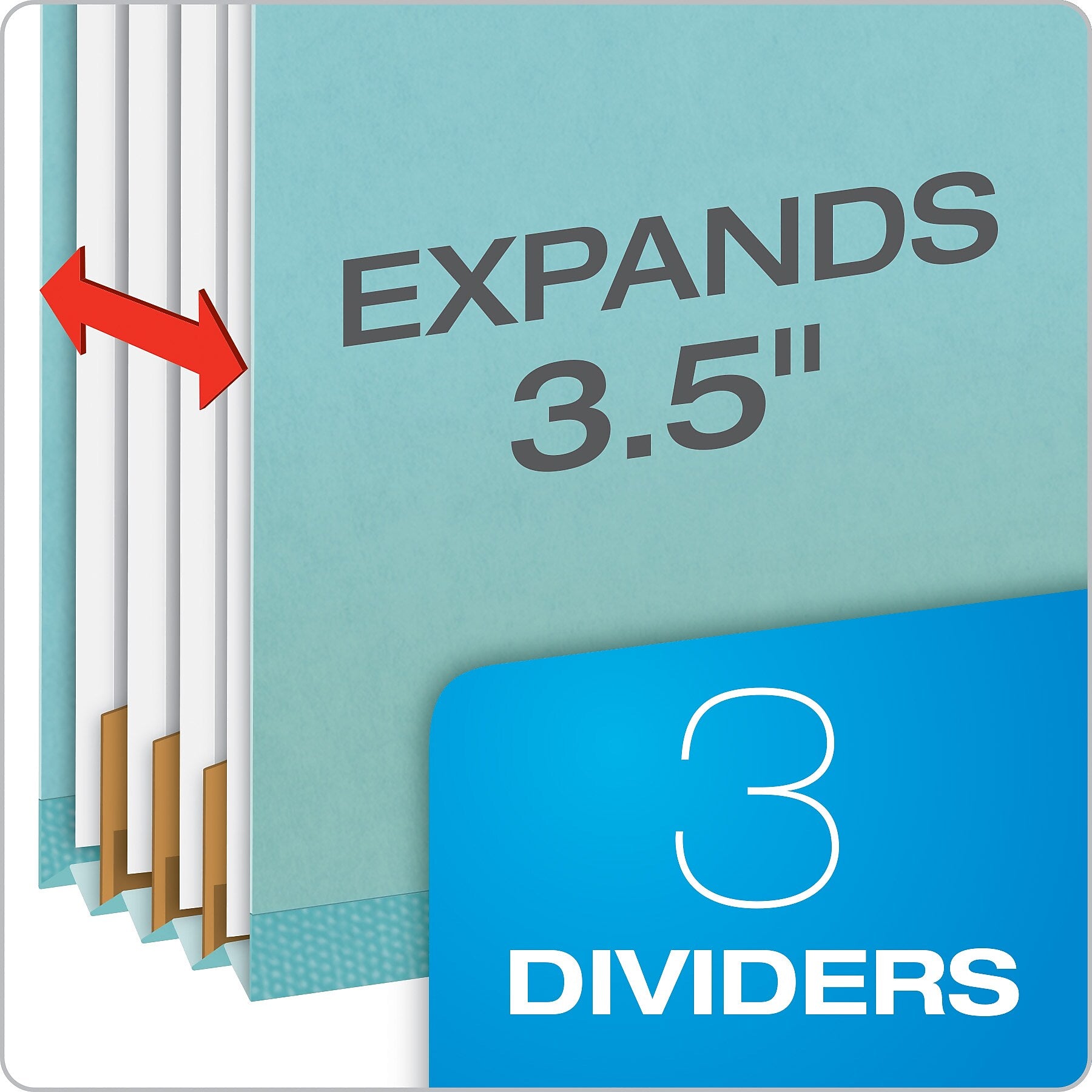 Pendaflex Heavy Duty Pressboard Classification Folder, 3-Dividers, 3 1/2" Expansion, Legal Size, Blue, 10/Box (29094)