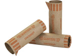 CONTROLTEK $10 Quarter Crimped-End Coin Wrapper, Kraft/Orange, 1000/Carton (560054)