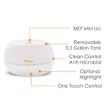 Crane Personal Ultrasonic Cool Mist Tabletop Humidifier, 0.2-Gallon, For Rooms 160 sq. ft., White (EE-5951AD)