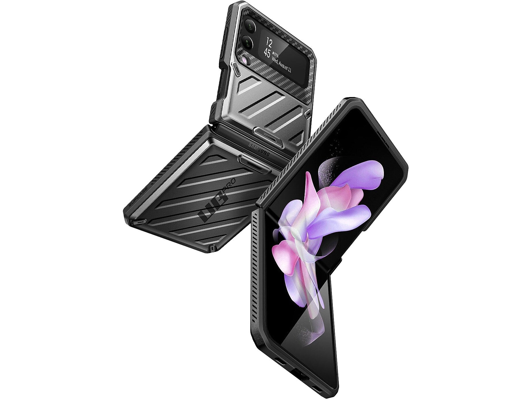 SUPCASE Unicorn Beetle PRO Black Rugged Case for Samsung Galaxy Z Flip4 (SUP-Galaxy2022-ZFlip4-5G-UBPro-Black)