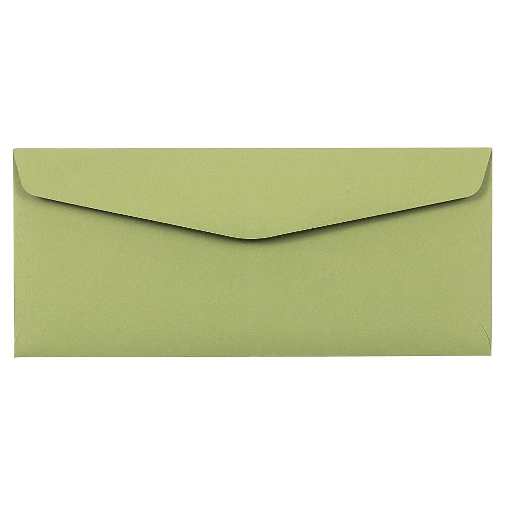 JAM Paper #10 Booklet Envelopes, 4 1/8" x 9 1/2", Avocado Green, 50/Pack (4260-102-50)