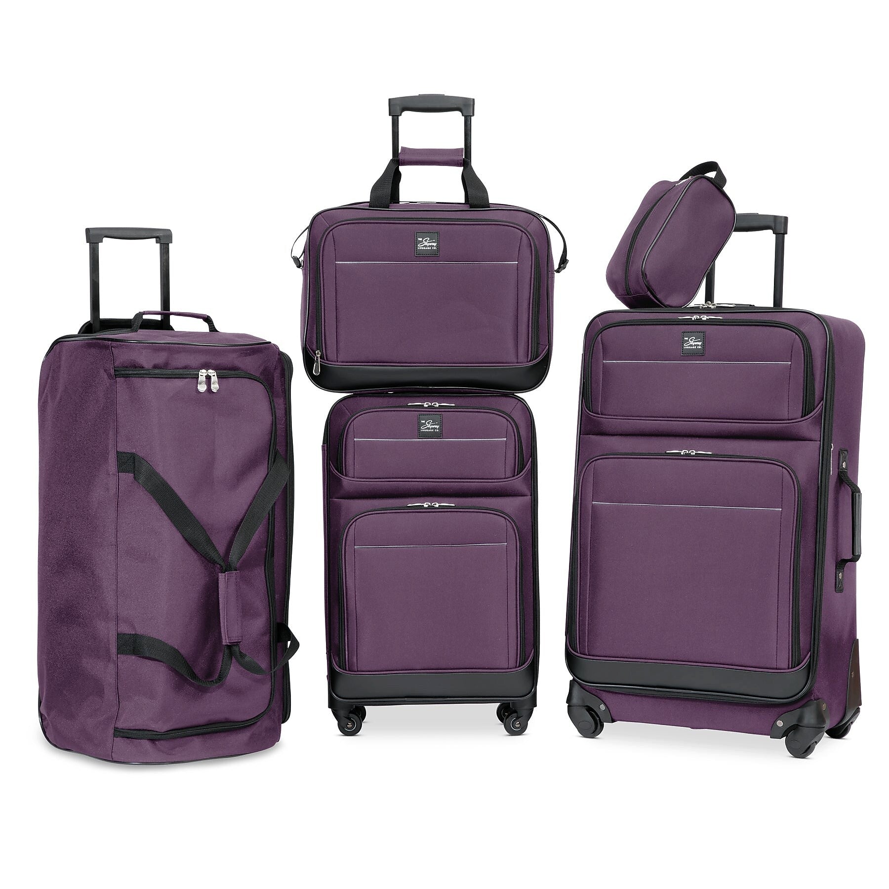 Skyway Luggage Seville 2.0 5-Piece Spinner Luggage Set, Purple (43S-5P-500-SET)