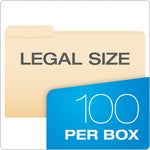 Pendaflex File Folder, 1-Tab, Left Position, Legal Size, Manila, 100/Box (753 1/3-1)