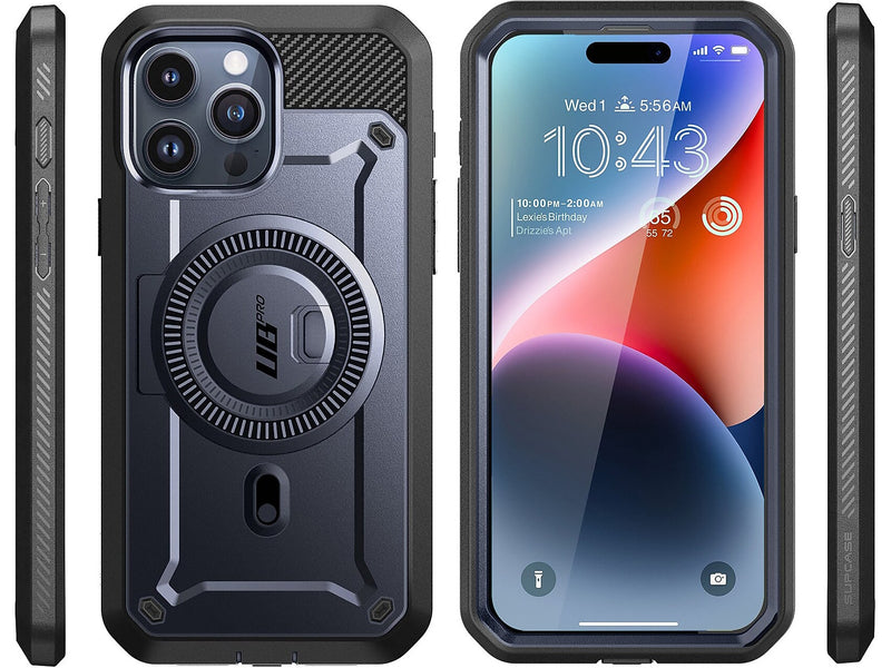 SUPCASE Unicorn Beetle PRO MAG Rugged Case for iPhone 15 Pro Max, Shock-Absorbing, Dark Blue (SPH23MX67MGPSMN)