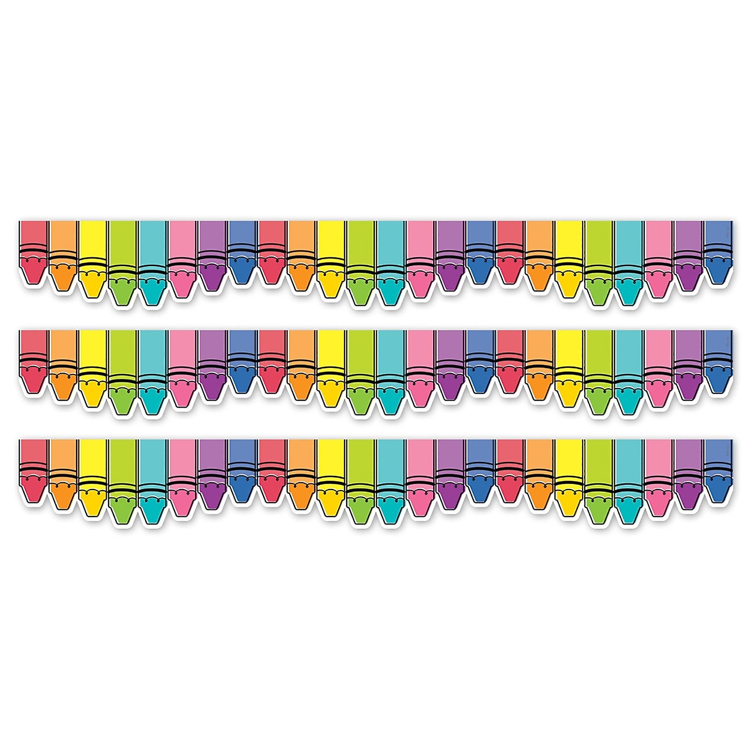 Creative Teaching Press Core Decor Doodle Crayons EZ Border, 48', Multicolored, 3/Bundle (CTP10933-3)