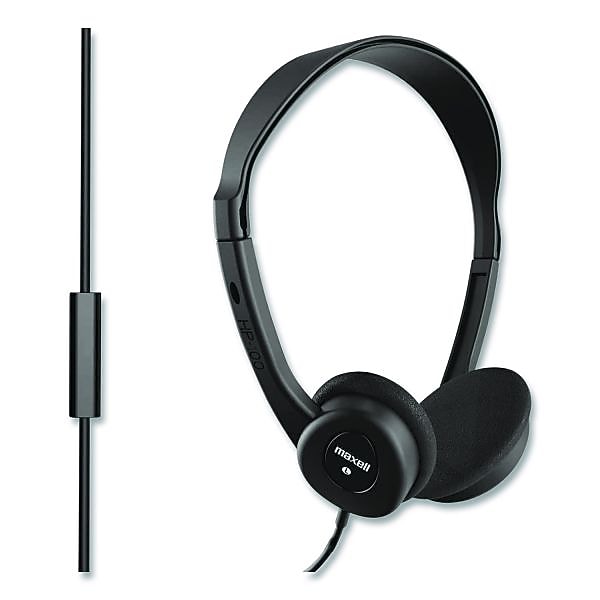 Maxell HP100 On-Ear Headphones, Black (199845)