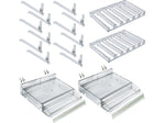 Azar 3.5" x 12" Pegboard 6-Compartment Cosmetic Tray with Tester Tray, Clear, 2/Pack (225840-TESTER-6COMP-2PK)