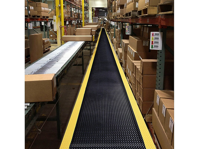 NoTrax Cushion Trax Anti-Fatigue Mat, 60" x 36", Black/Yellow (479S0035YB)