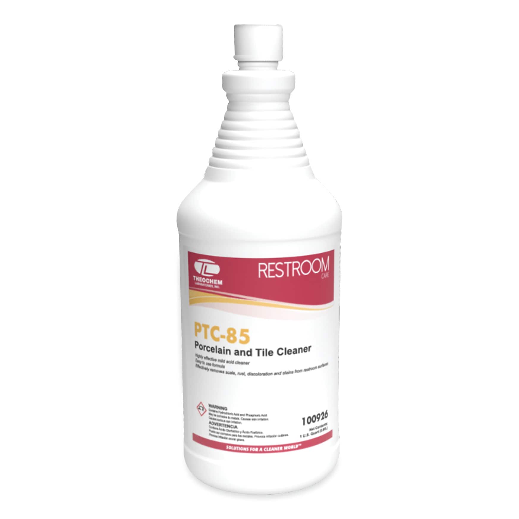 Theochem Laboratories PTC-85 Porcelain and Tile Cleaner, Pleasant Scent, 32 oz Bottle, 12/Carton