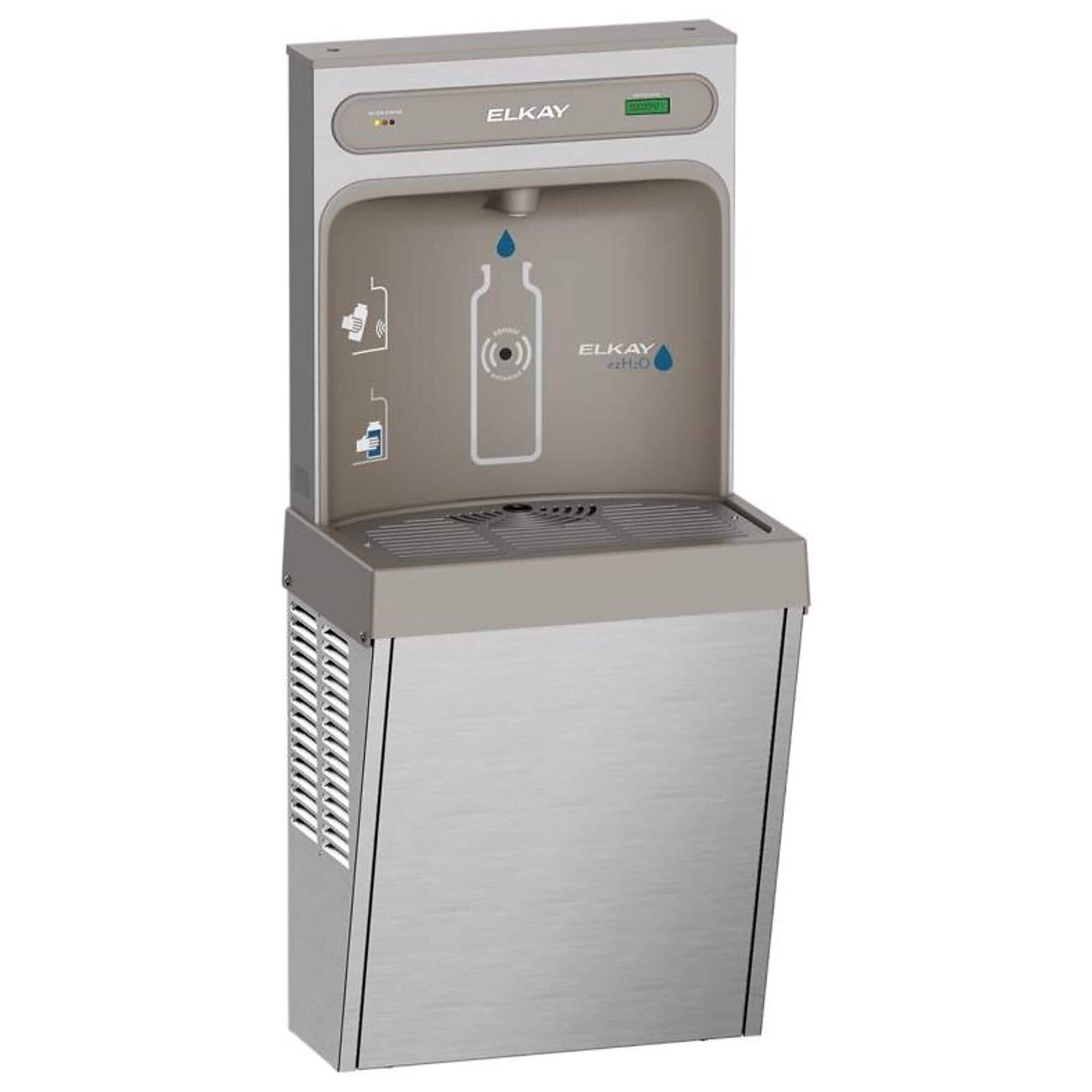 Elkay EZH2O 8GPH Surface Mounted Hands Free Bottle Filling Station, Stainless Steel (LZ8WSSSMC)