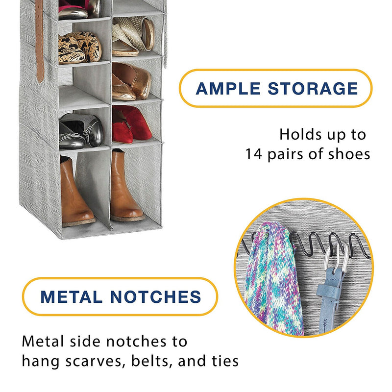 Whitmor Hanging Shoe and Accessory Organizer, Gray (5455-8111)
