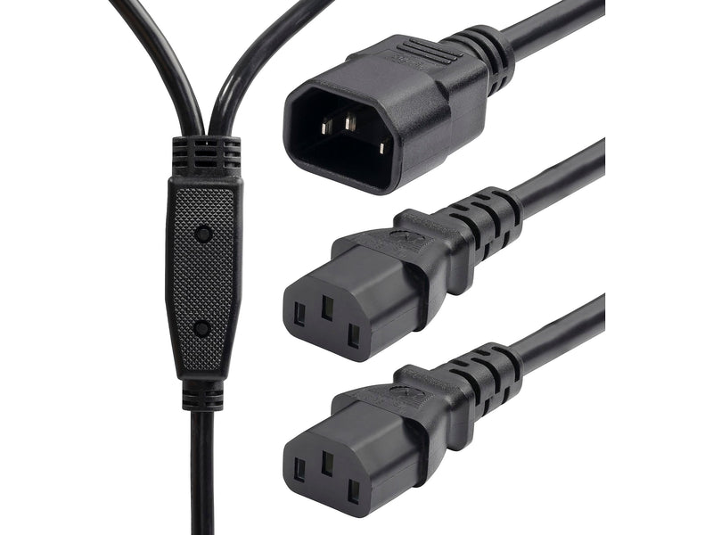 StarTech 6' C14 to C13/C13 Power Cable, Male to Female/Female, Black (8723-8600-POWER-CORD)