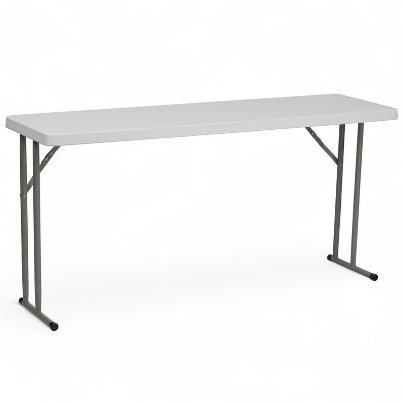 Flash Furniture Kathryn 5' x 18" Plastic Folding Table, Granite White (RB1860)