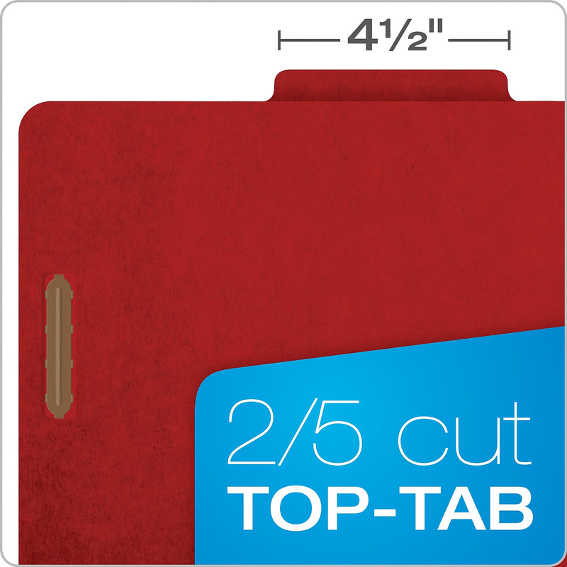 Pendaflex Pressboard Classification Folder, 1-Dividers, 1 3/4" Expansion, Letter Size, Dark Red, 10/Box (23731P)