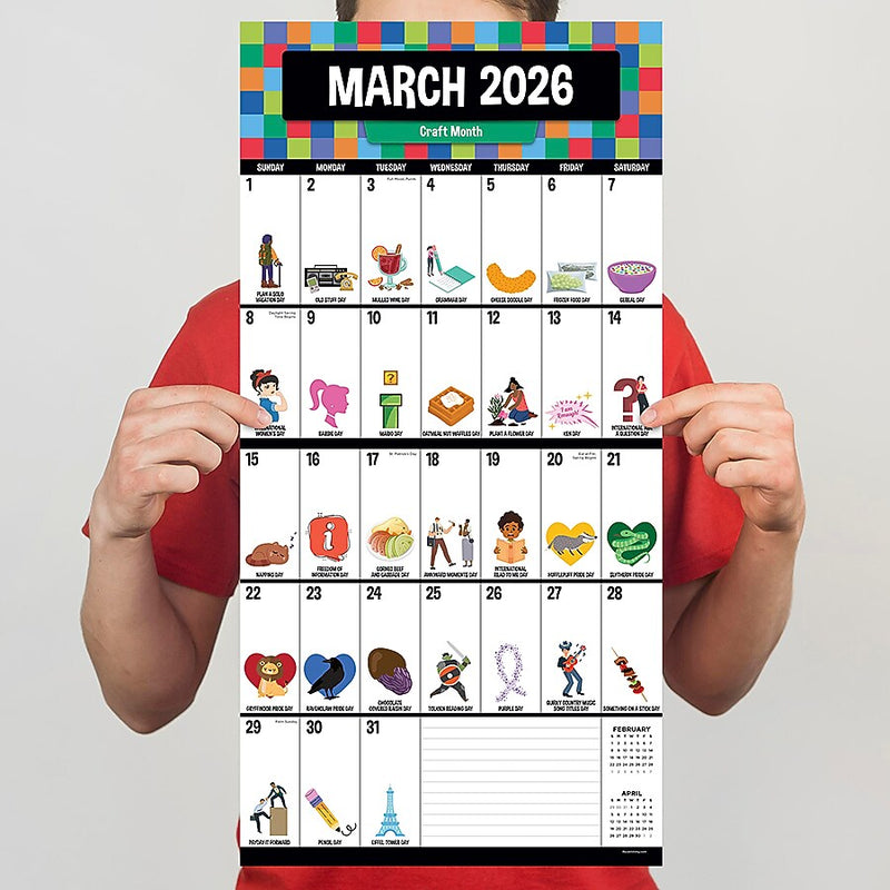 2026 TF Publishing Every Day is a Holiday 12" x 12" Monthly Wall Calendar (26-1108)