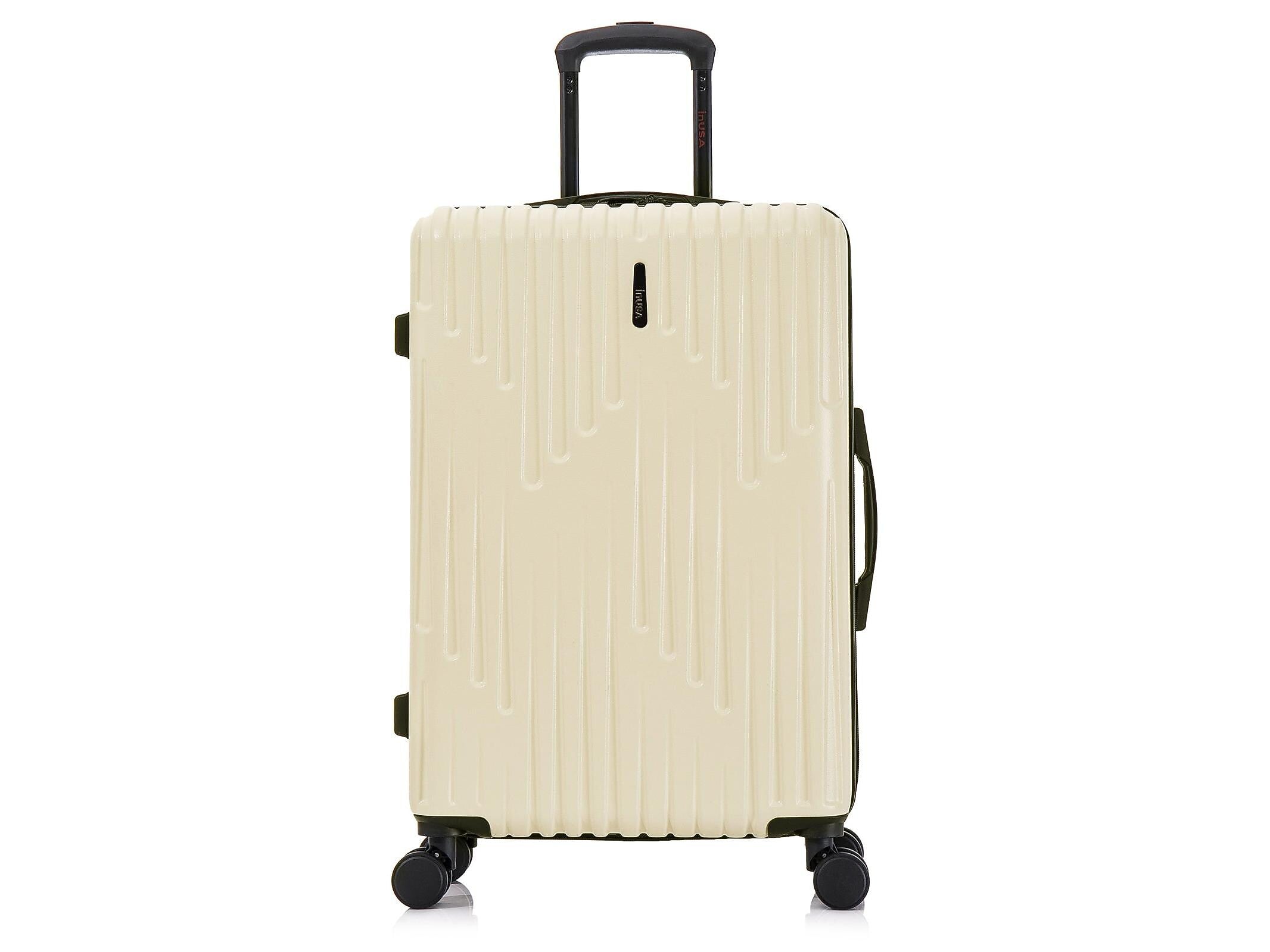 InUSA Drip 24" Hardside Suitcase, 4-Wheeled Spinner, TSA Checkpoint Friendly, Sand (IUDRI00M-SAN)