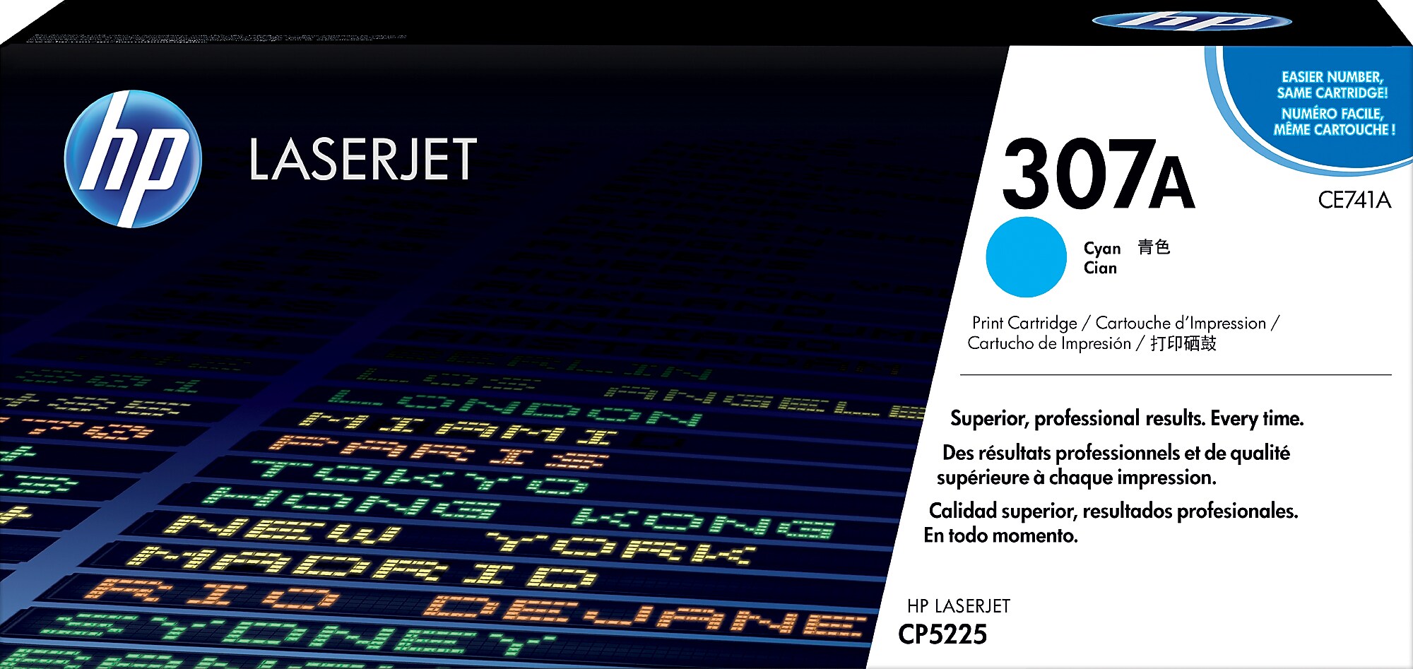 HP 307A Cyan Standard Yield Toner Cartridge, Prints Up to 7,300 Pages (ce741a)