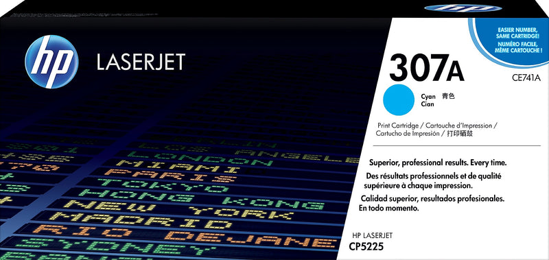 HP 307A Cyan Standard Yield Toner Cartridge, Prints Up to 7,300 Pages (ce741a)