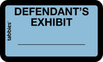 Tabbies Defendant's Exhibit Pre-Printed Labels, 1" x 1-5/8", Blue, 252 Labels/Pack (58093)