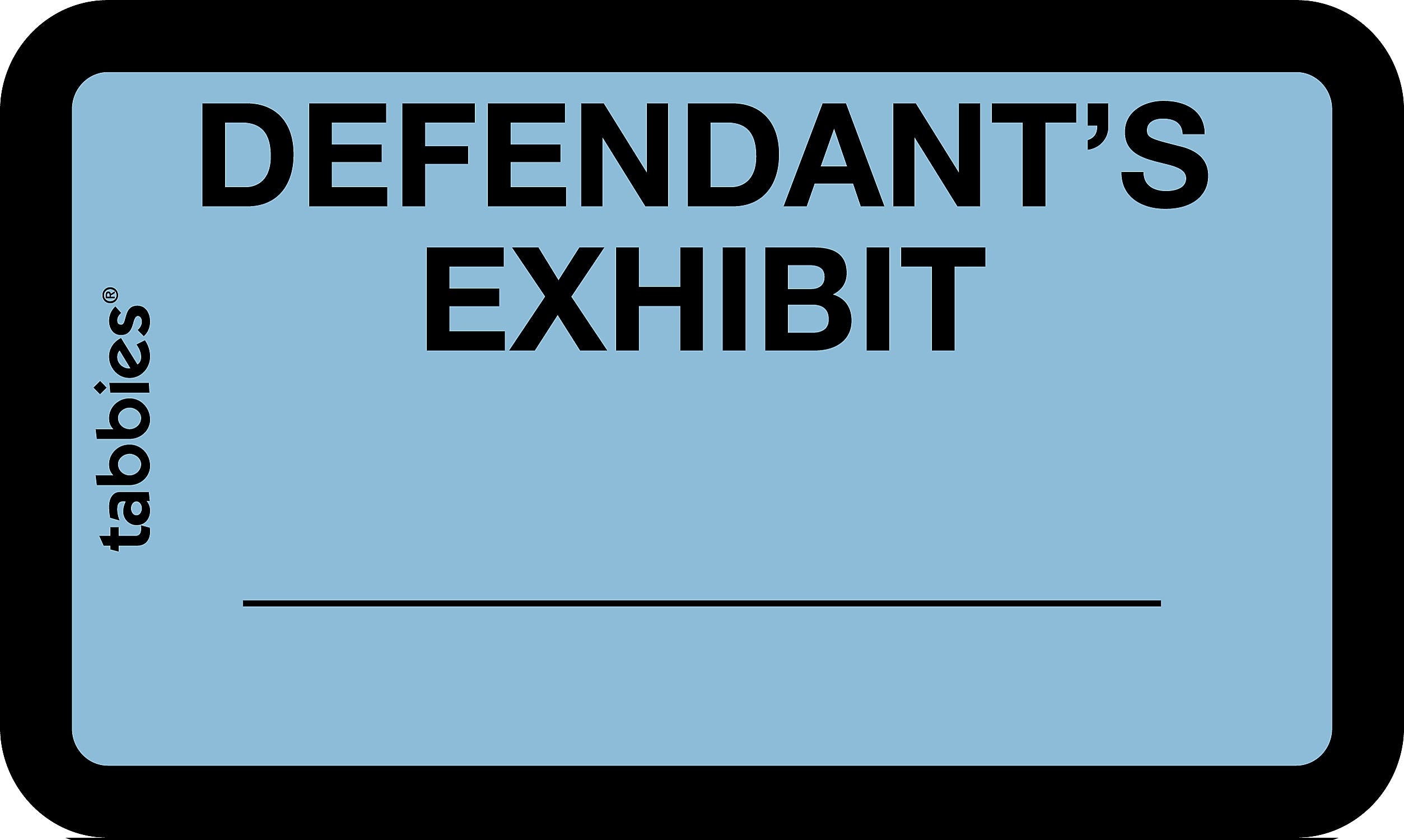 Tabbies Defendant's Exhibit Pre-Printed Labels, 1" x 1-5/8", Blue, 252 Labels/Pack (58093)