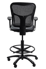 Tempur-Pedic Vinyl Drafting Stool with Backrest and Footrest with Lumbar Support, Black (TP8200-DBLKV)