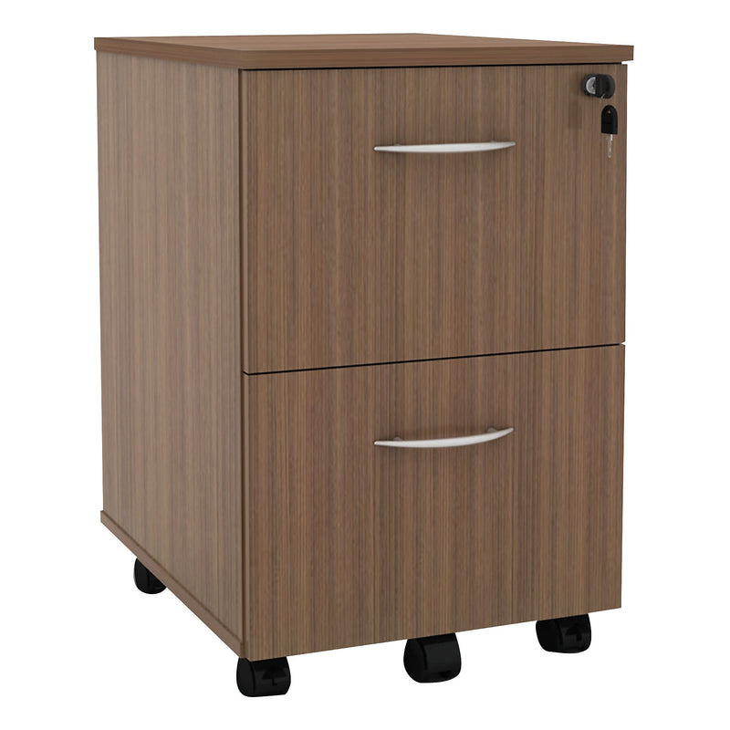 Alera® Valencia Series Mobile File/File Pedestal, 15.38w x 20d x 26.63h, Modern Walnut