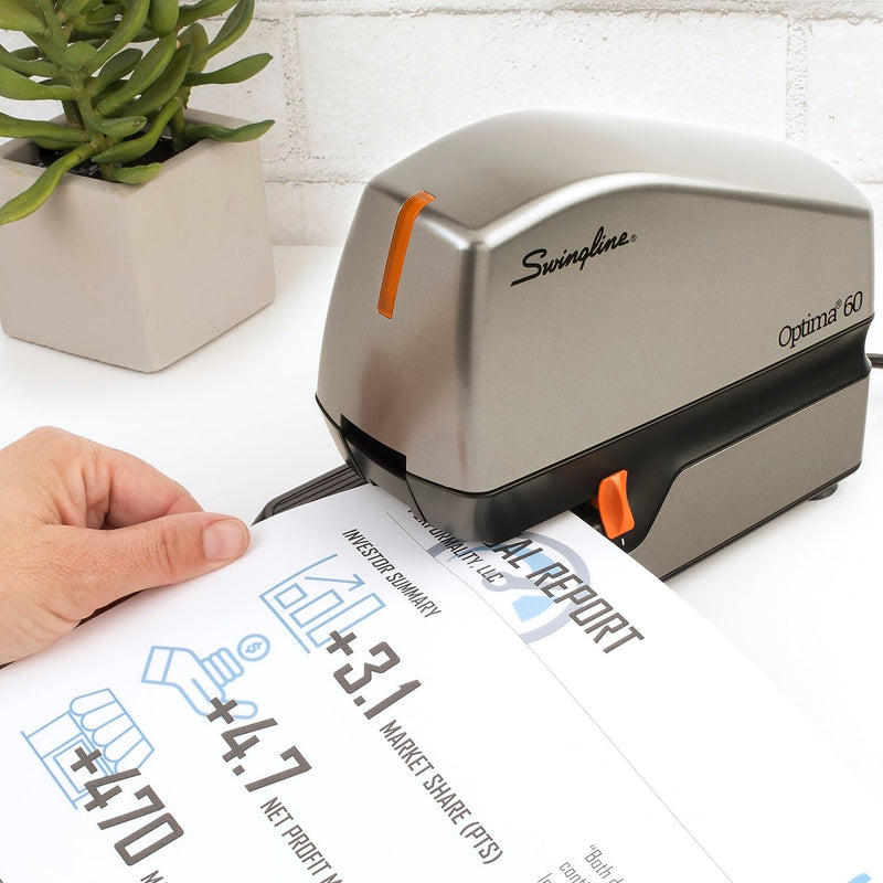 Swingline® Optima® Electric Stapler, 70 Sheet Capacity, Silver (48210)