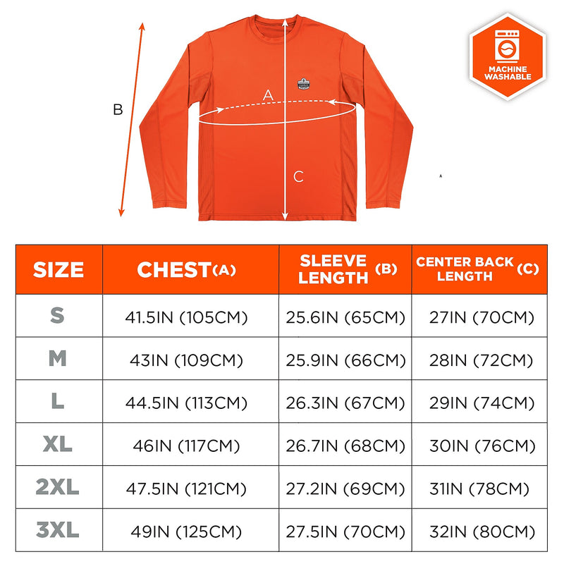 Chill-Its 6689 High Visibility Long Sleeve T-Shirt, Orange, Medium (12178)