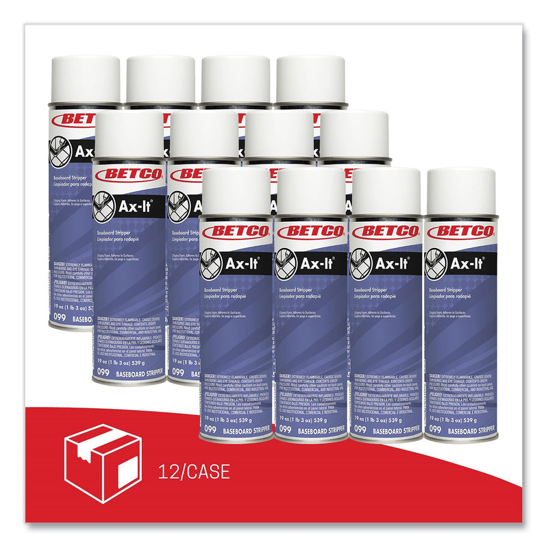 Betco Ax-It Aerosol Baseboard Stripper, Sassafras Scent, 19 oz Aerosol Spray, 12/Carton