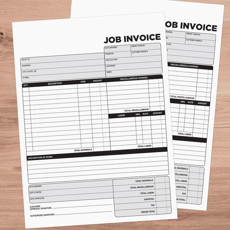 Cosco 2-Part Carbonless Job Invoice, 8.5" x 11.5", 100 Sets/Book (074036PK5)