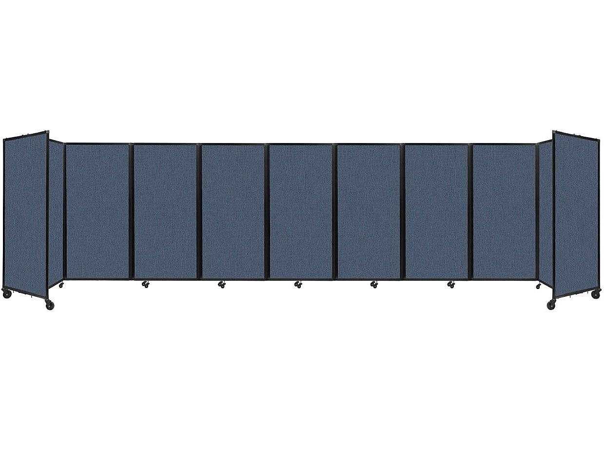 Versare The Room Divider 360 Freestanding Folding Portable Partition, 72"H x 300"W, Ocean Fabric (1172915)