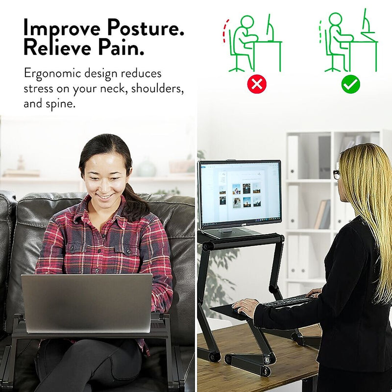 Uncaged Ergonomics WorkEZ Cooling Laptop Lap Desk, Executive Black (WEEB)
