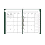 2026 Blue Sky Bespoke Letterpress 8.5" x 11" Calendar Year Weekly & Monthly Planner, Plastic Cover, Deep Forest Green (156225)