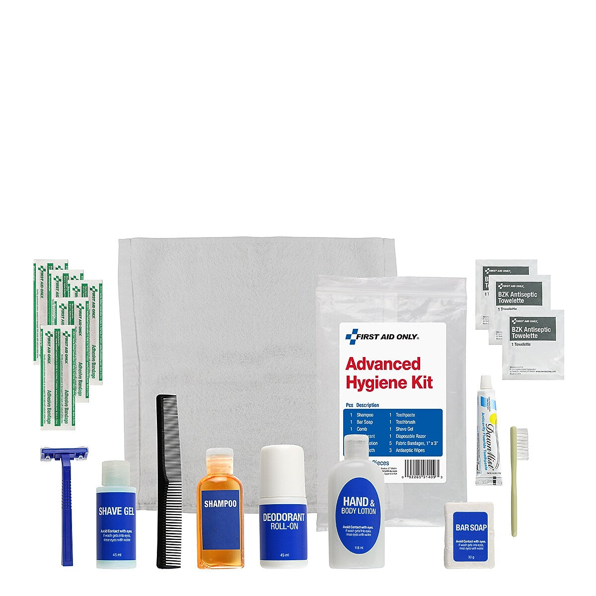 First Aid Only Advanced Hygiene 18 Piece Kit, 12/Carton (91409)