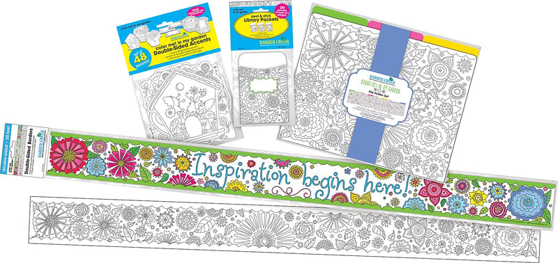 Barker Creek Color Me! In My Garden Classroom Decor Set, 4 Packs/Set (BC3509)