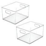 iDESIGN Small Stackable Plastic Storage Bin, 6.25" x 10.5"x 8", Clear, 2/Pack (29204M2)