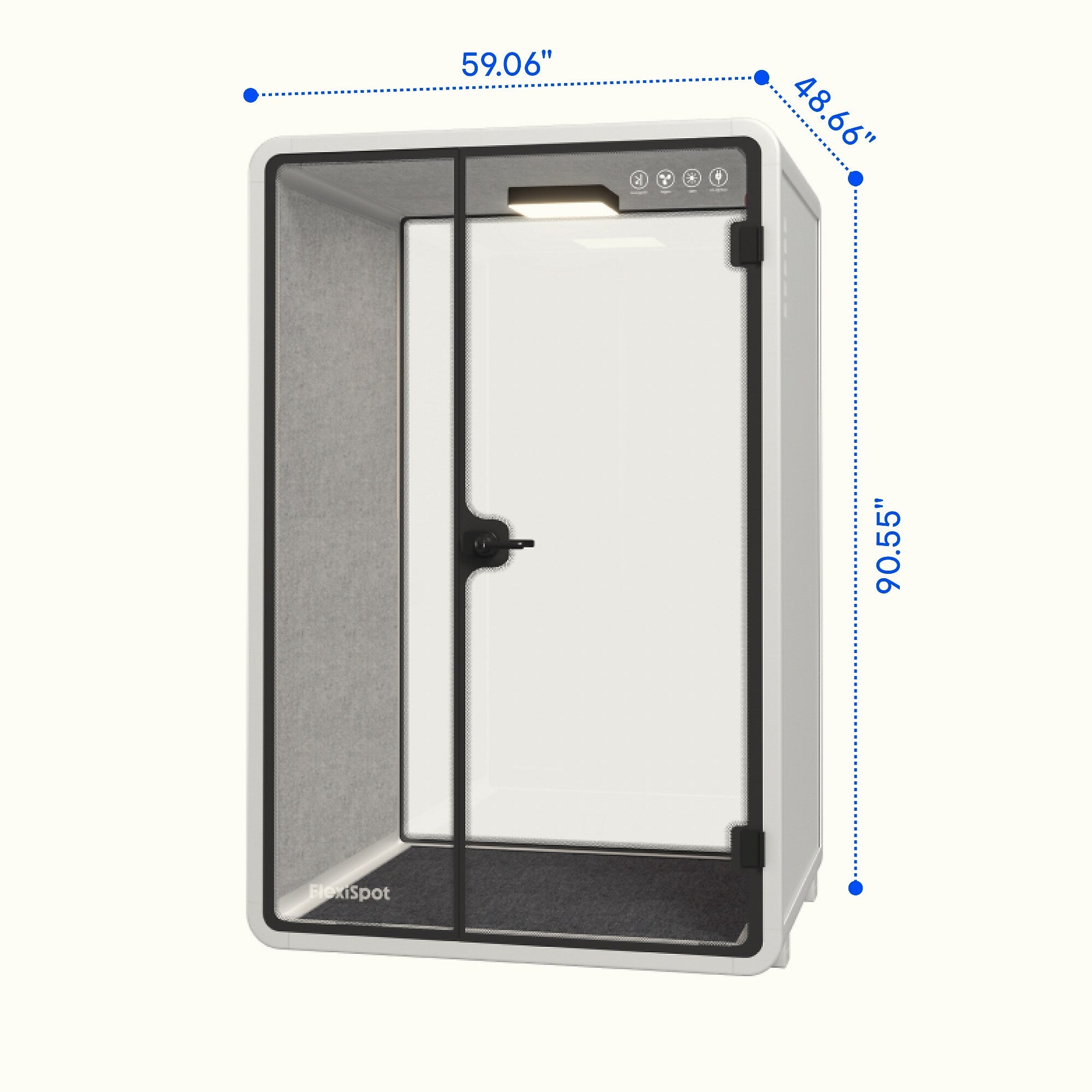 FlexiSpot WorkCube Series Sound Absorbing 2 Person Privacy Booth, White (P2FW-KIT)