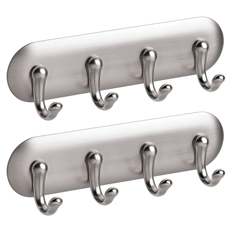 iDESIGN Wall Rack, Brushed Nickel, ABS, 2/Pack (28038M2)