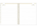 2024-2025 Blue Sky Day Designer Rugby Stripe 8" x 10" Academic Daily Planner, Plastic Cover, White/Black (137885-A25)