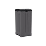 Suncast Resin Trash Can with Lid, 39 Gallon, Peppercorn and Black (GH3900)