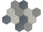 Luxor Reclaim Stick-On Decorative Acoustic Panels, 11"H x 9.5"W, Ocean Foam Combo PET, 12/Pack (RCLMHEX001)