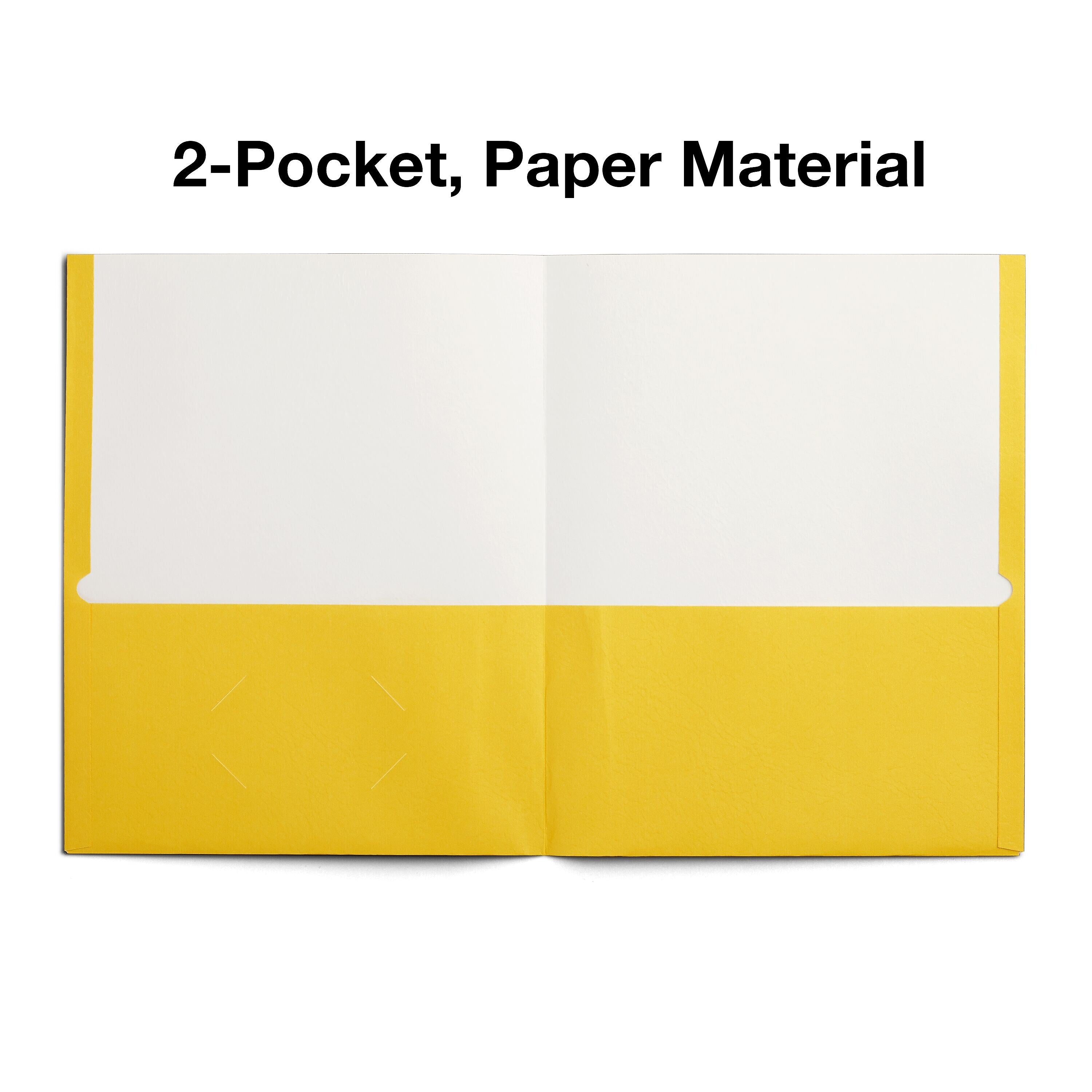 Staples Smooth 2-Pocket Paper Folder, Yellow, 25/Box (27538-CC)