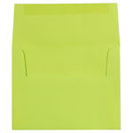 JAM Paper A2 Booklet Envelope 4 3/8" x 5 3/4", Ultra Lime Green, 100/Pack (WDBH610d)