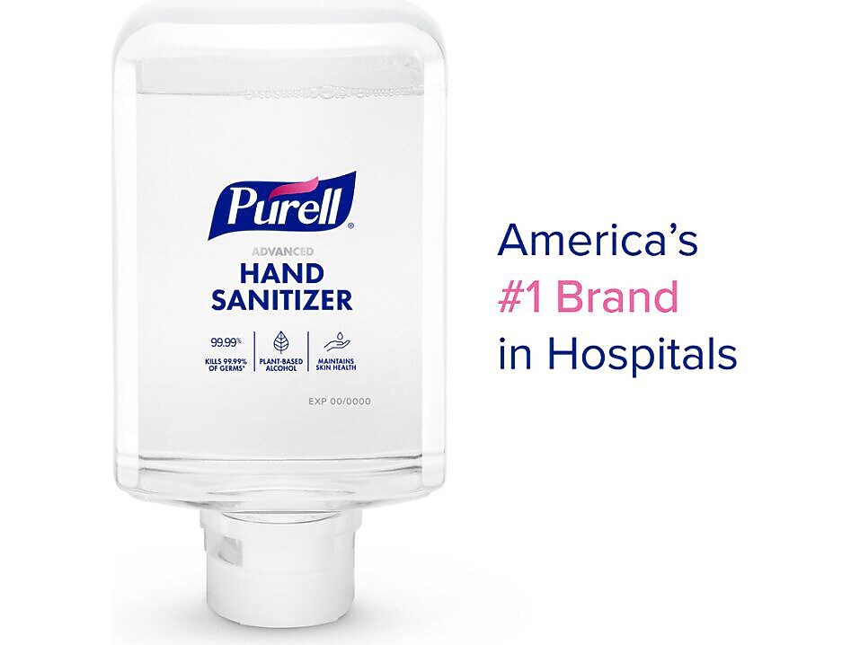 PURELL Advanced 70% Alcohol Foaming Hand Sanitizer Refill for ES10 Dispenser, Clean Scent, 1200 mL., 2/Carton (8353-02)