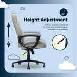 Serta Comfort Eco Ergonomic Velvet Fabric Swivel Executive Chair, Light Grey (CCHR10006A)